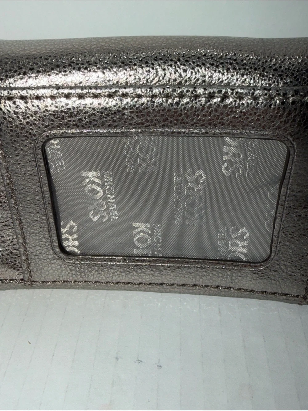 Michael Kors Metallic Pewter Keyring Phone Wallet